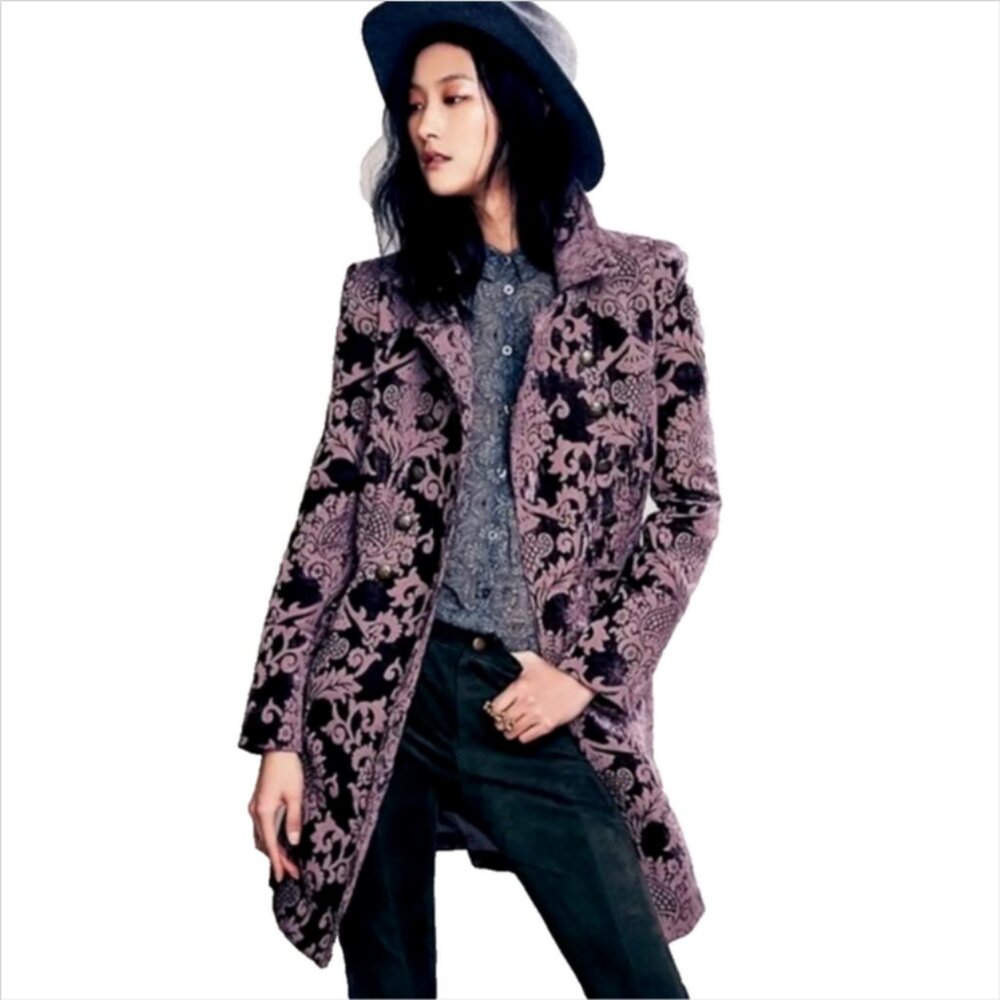 Free People Downtown Brocade Coat